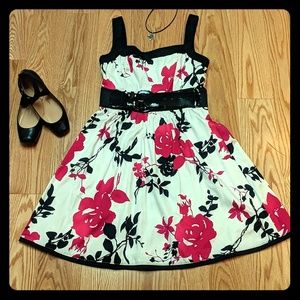 Big floral pattern dress
